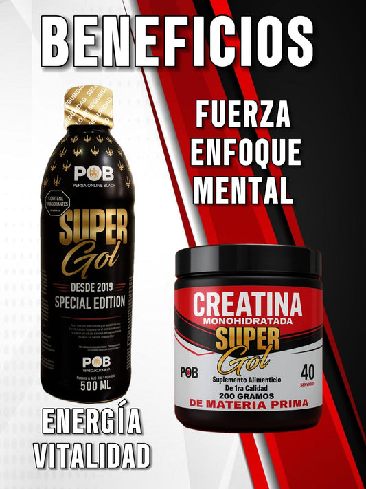 CREATINA 200 GR Y SUPER GOL DE 500 ML